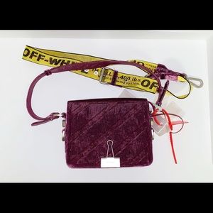 OFF-WHITE Virgil Abloh Purple Velvet Shoulder Bag